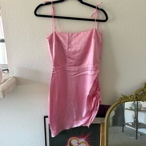 Amanda Uprichard Pink Satin Dress - Small